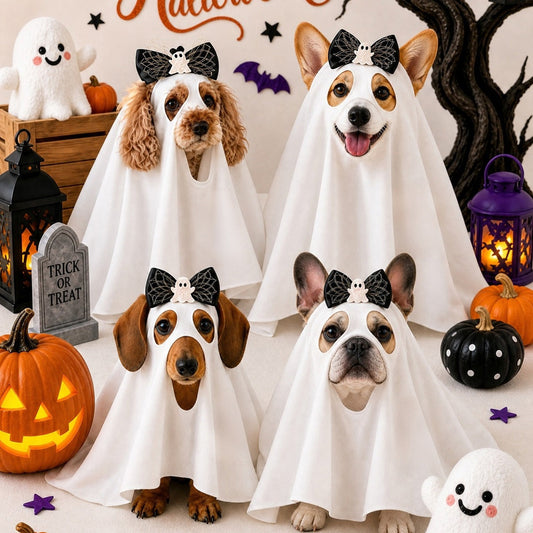 Halloween pet ghost face mask